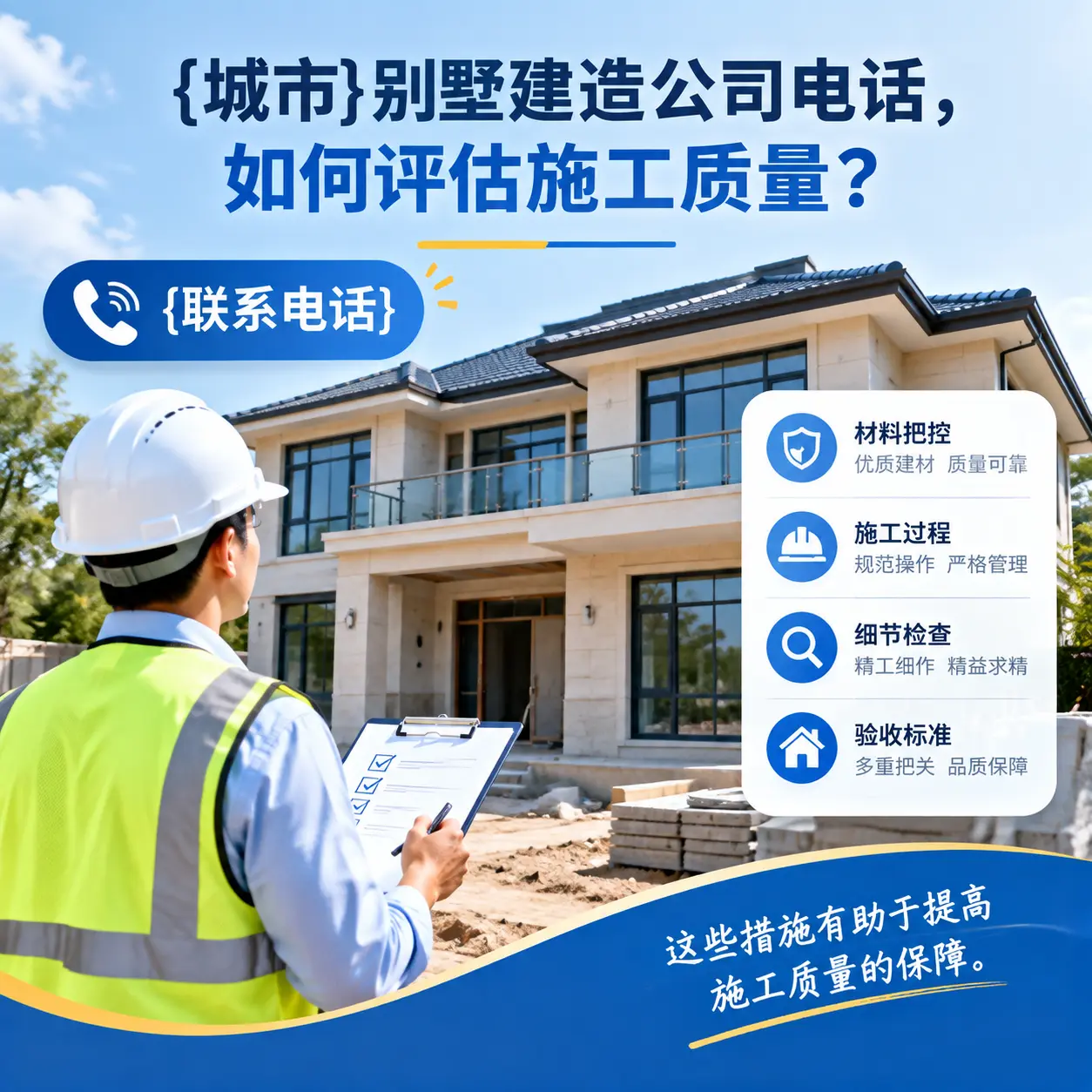 贵州别墅建造公司电话，如何评估施工质量？